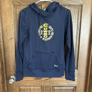 Under Armour Navy Blue Hoodie with Yellow UWEC Crest